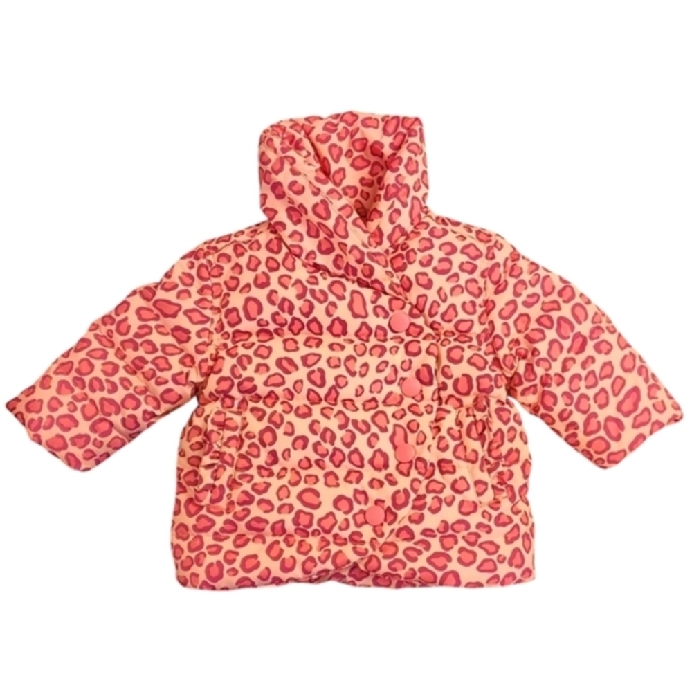 Hanna Andersson Pink & Coral Leopard Puffer Jacket